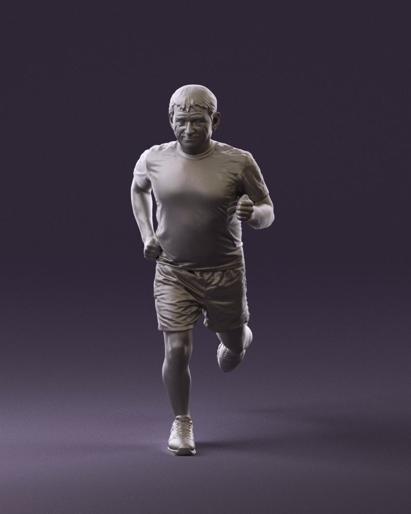 000999 man runner in yellow shoes 3D Print Ready 3D print model_10