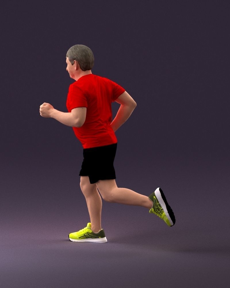 000999 man runner in yellow shoes 3D Print Ready 3D print model_19