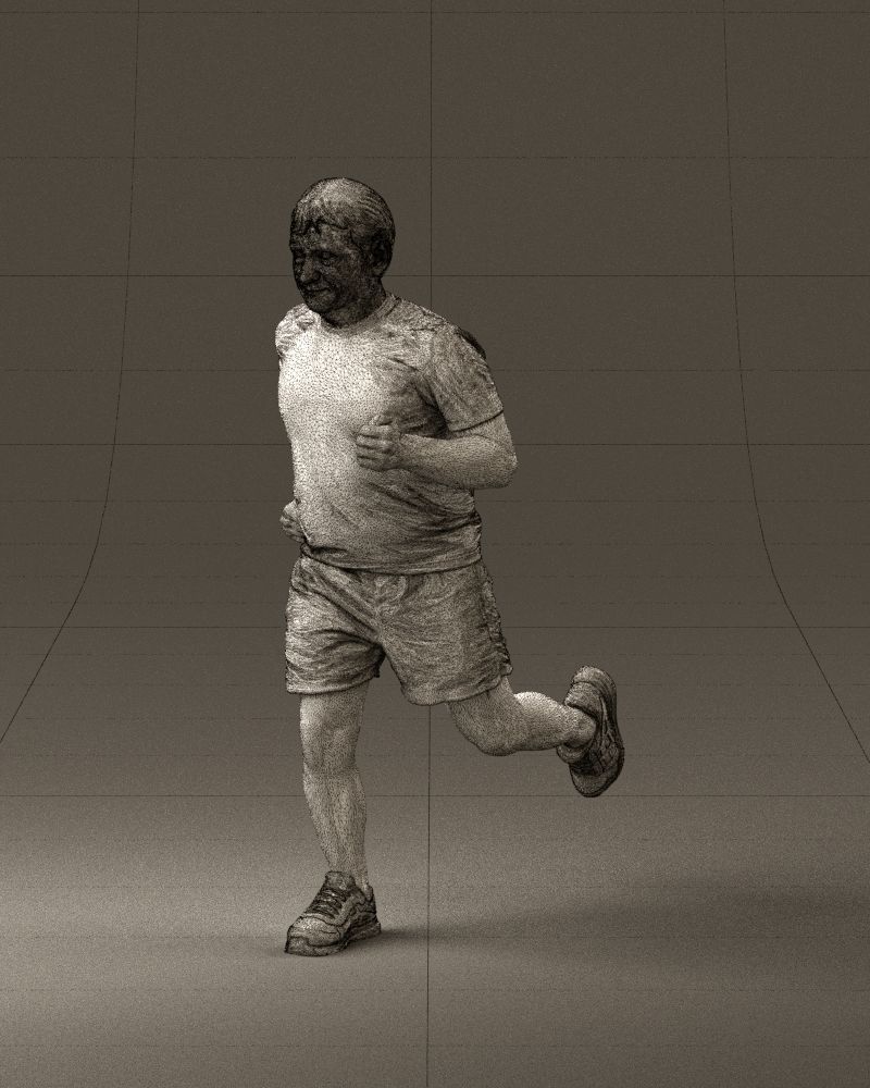 000999 man runner in yellow shoes 3D Print Ready 3D print model_33