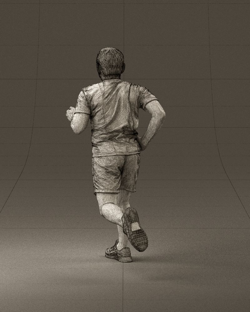 000999 man runner in yellow shoes 3D Print Ready 3D print model_30