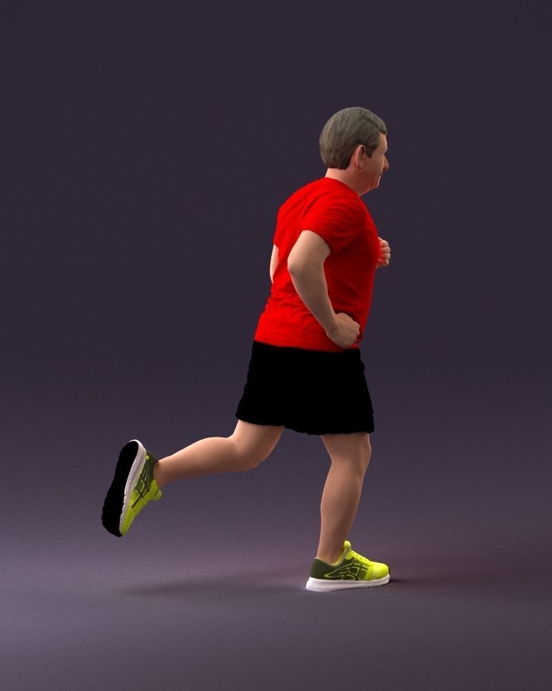 000999 man runner in yellow shoes 3D Print Ready 3D print model_16