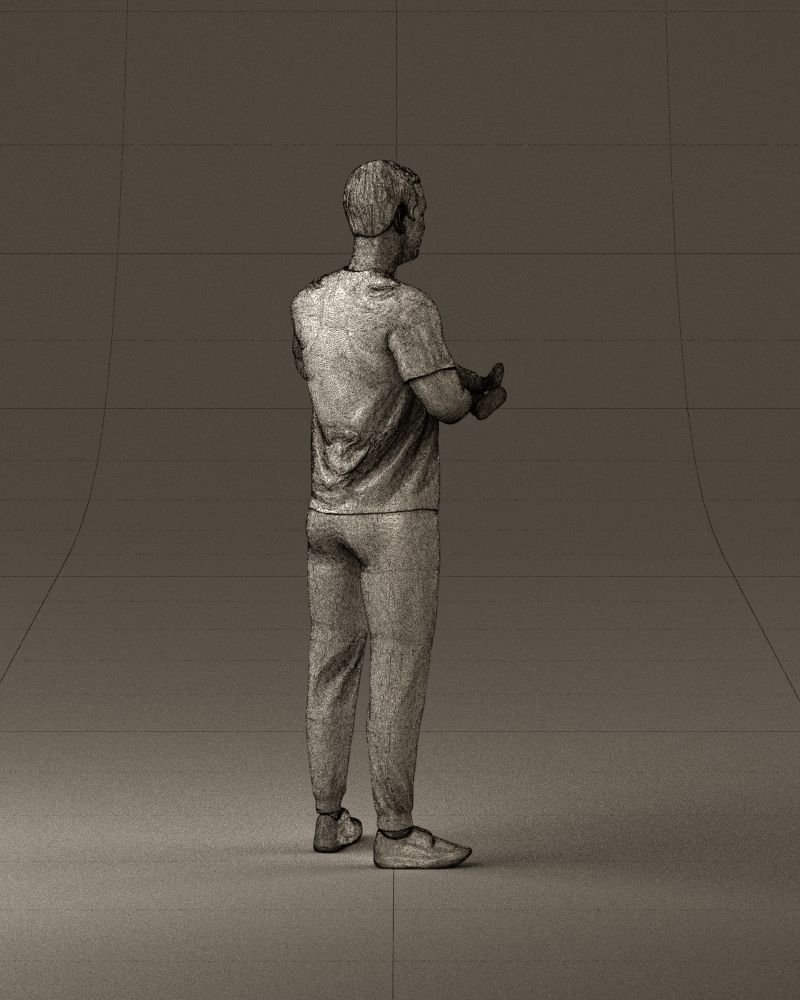 001000 man in white shirt with baby in hands 3D Print Ready 3D print model_29