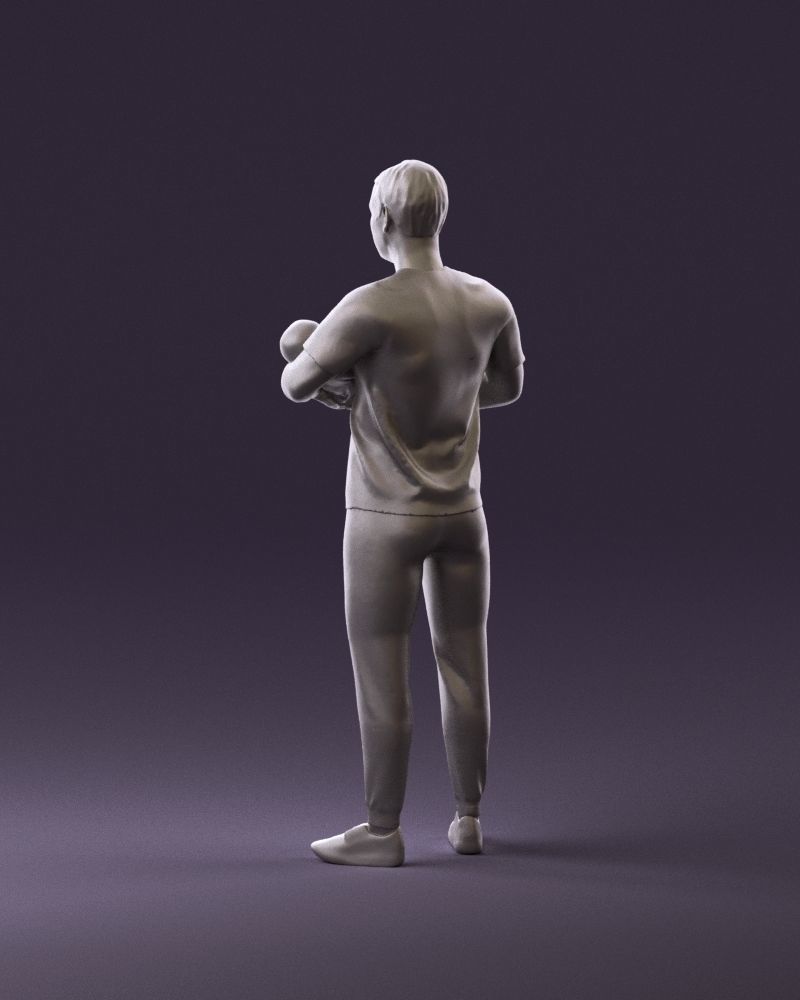 001000 man in white shirt with baby in hands 3D Print Ready 3D print model_7
