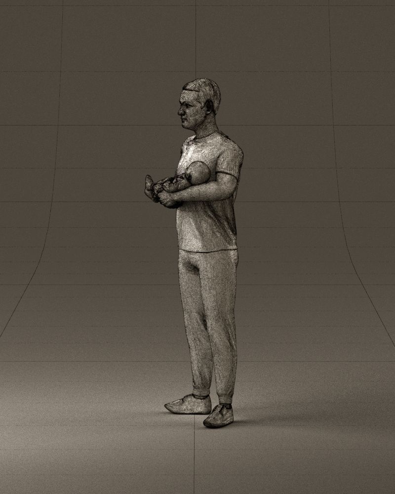 001000 man in white shirt with baby in hands 3D Print Ready 3D print model_33