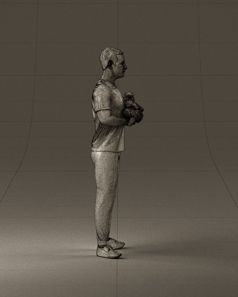 001000 man in white shirt with baby in hands 3D Print Ready 3D print model_28