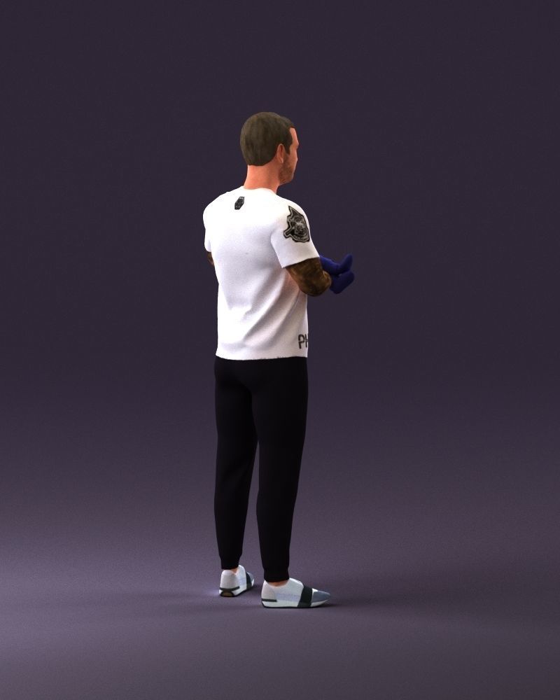 001000 man in white shirt with baby in hands 3D Print Ready 3D print model_17