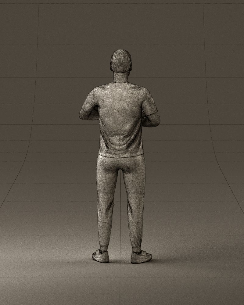 001000 man in white shirt with baby in hands 3D Print Ready 3D print model_30