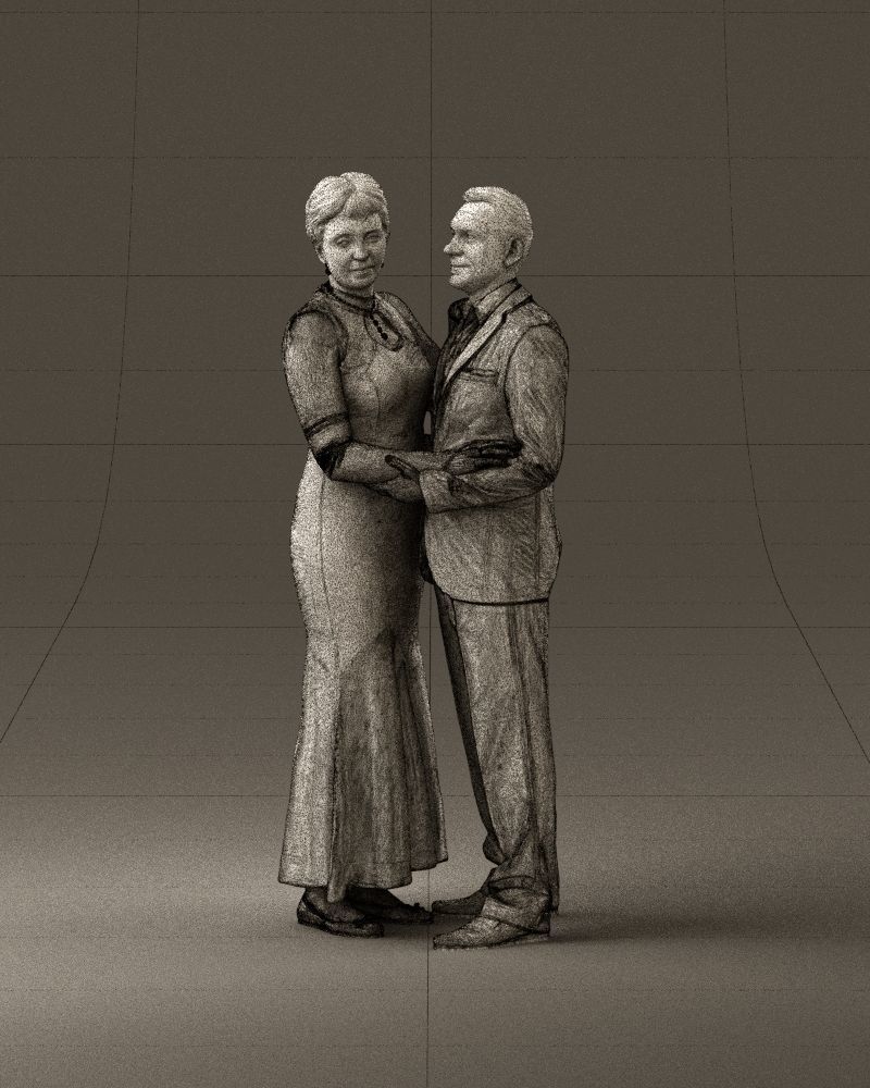 001001 pieces in white and gray suit and dress 3D model_34