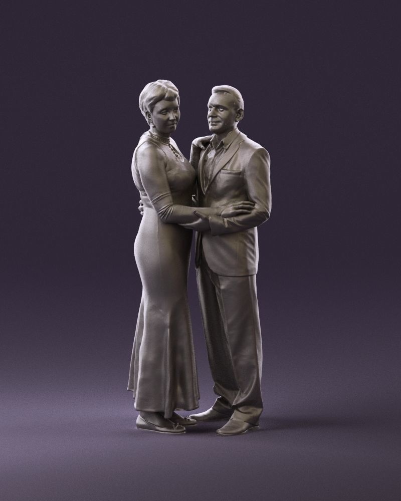 001001 pieces in white and gray suit and dress 3D model_23