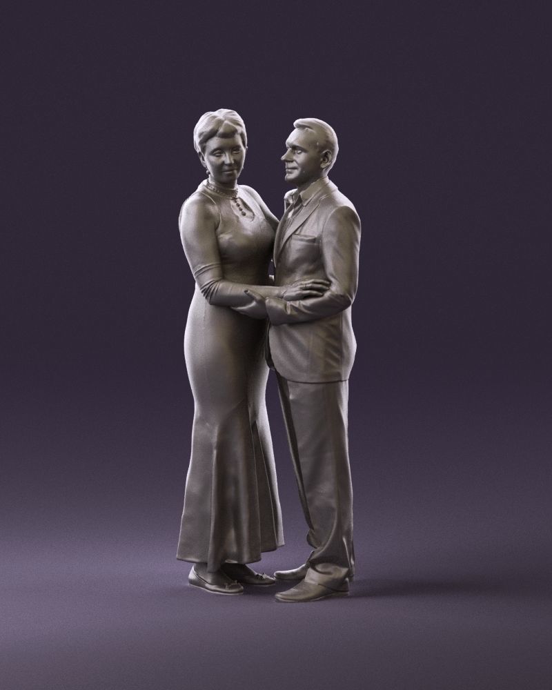001001 pieces in white and gray suit and dress 3D model_22