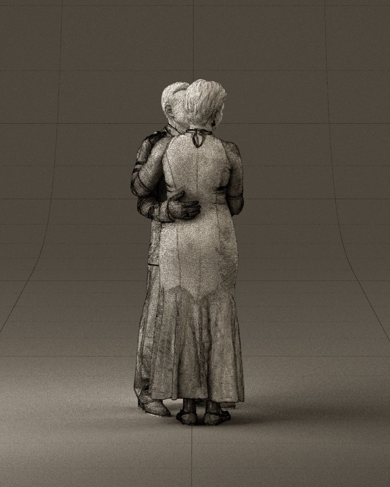 001001 pieces in white and gray suit and dress 3D model_28