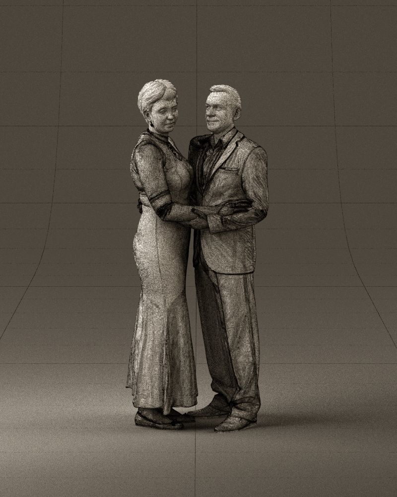 001001 pieces in white and gray suit and dress 3D model_35