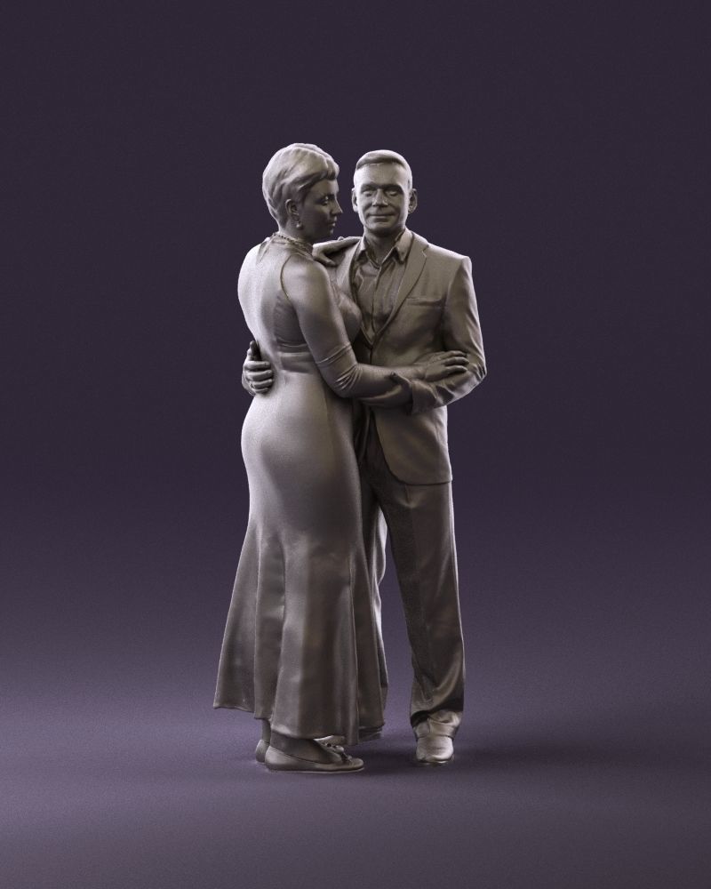 001001 pieces in white and gray suit and dress 3D model_14