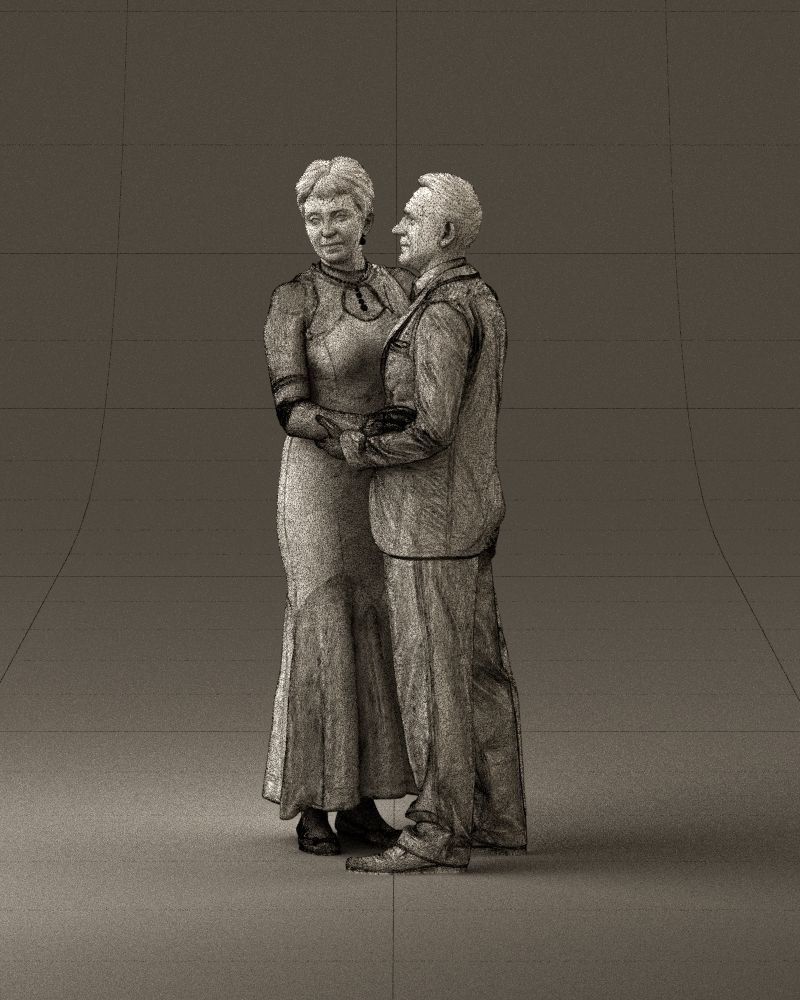 001001 pieces in white and gray suit and dress 3D model_33