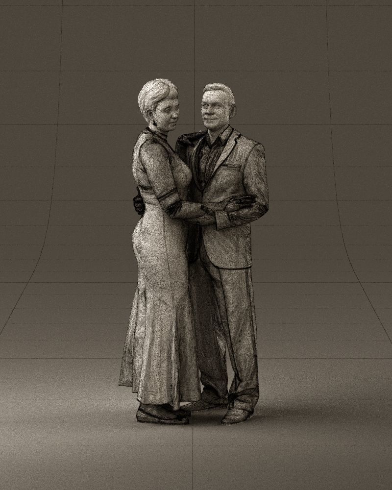 001001 pieces in white and gray suit and dress 3D model_25