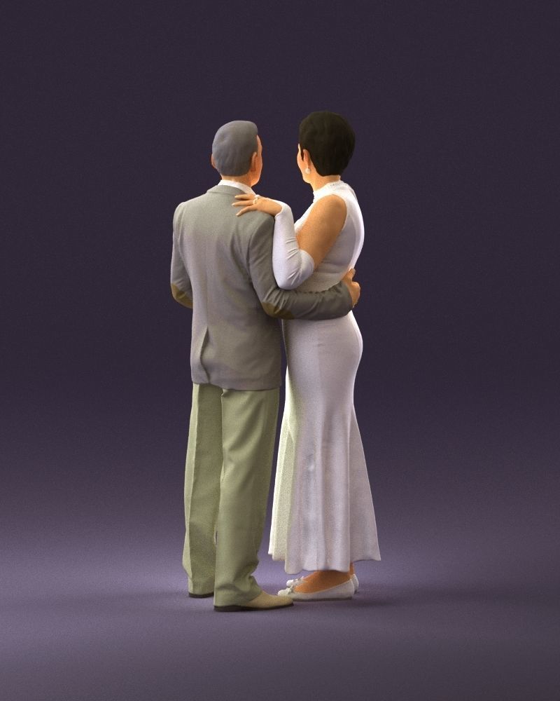 001001 pieces in white and gray suit and dress 3D model_6