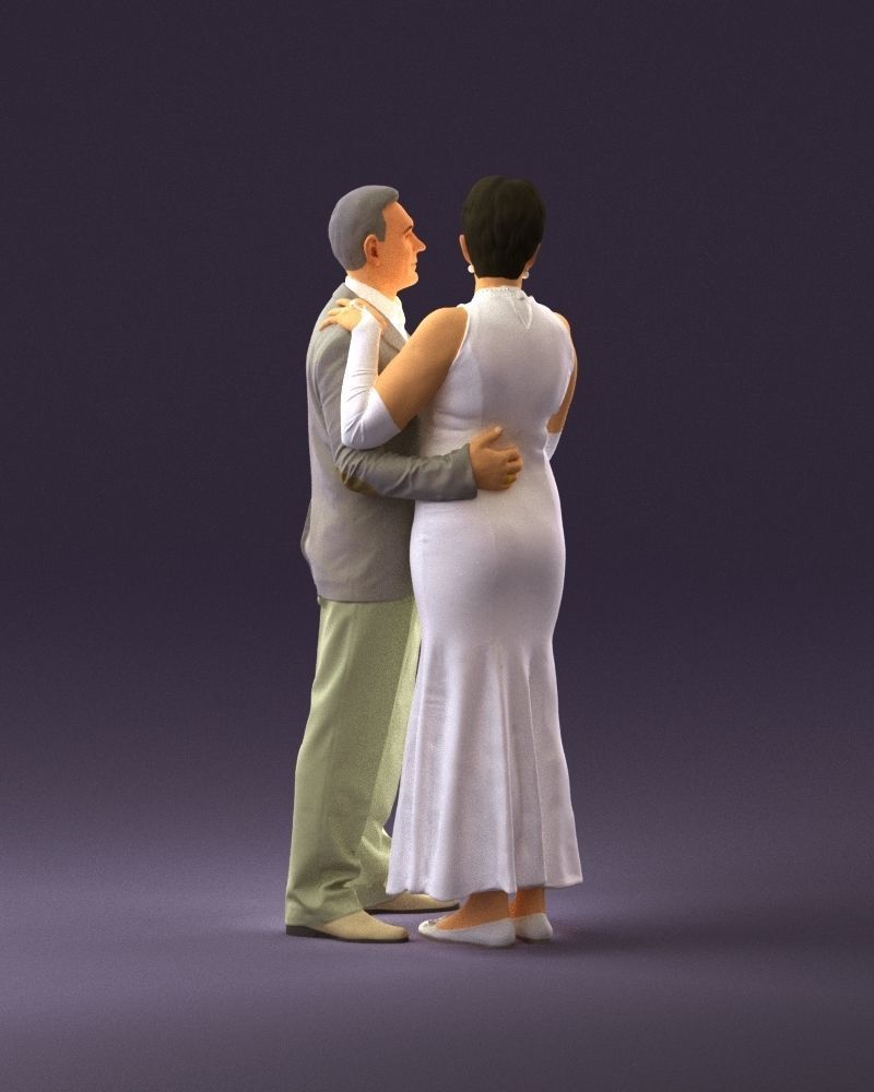 001001 pieces in white and gray suit and dress 3D model_5