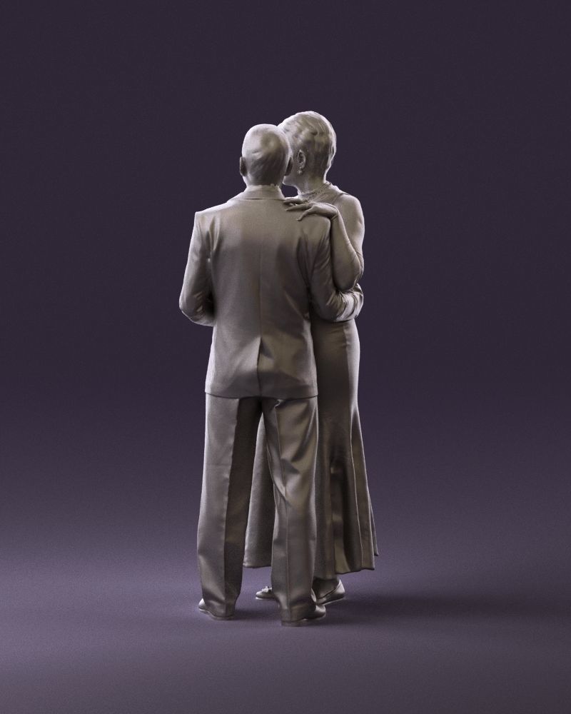 001001 pieces in white and gray suit and dress 3D model_19
