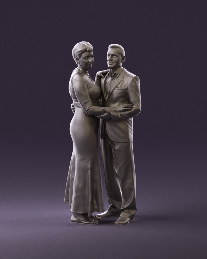 001001 pieces in white and gray suit and dress 3D model_12