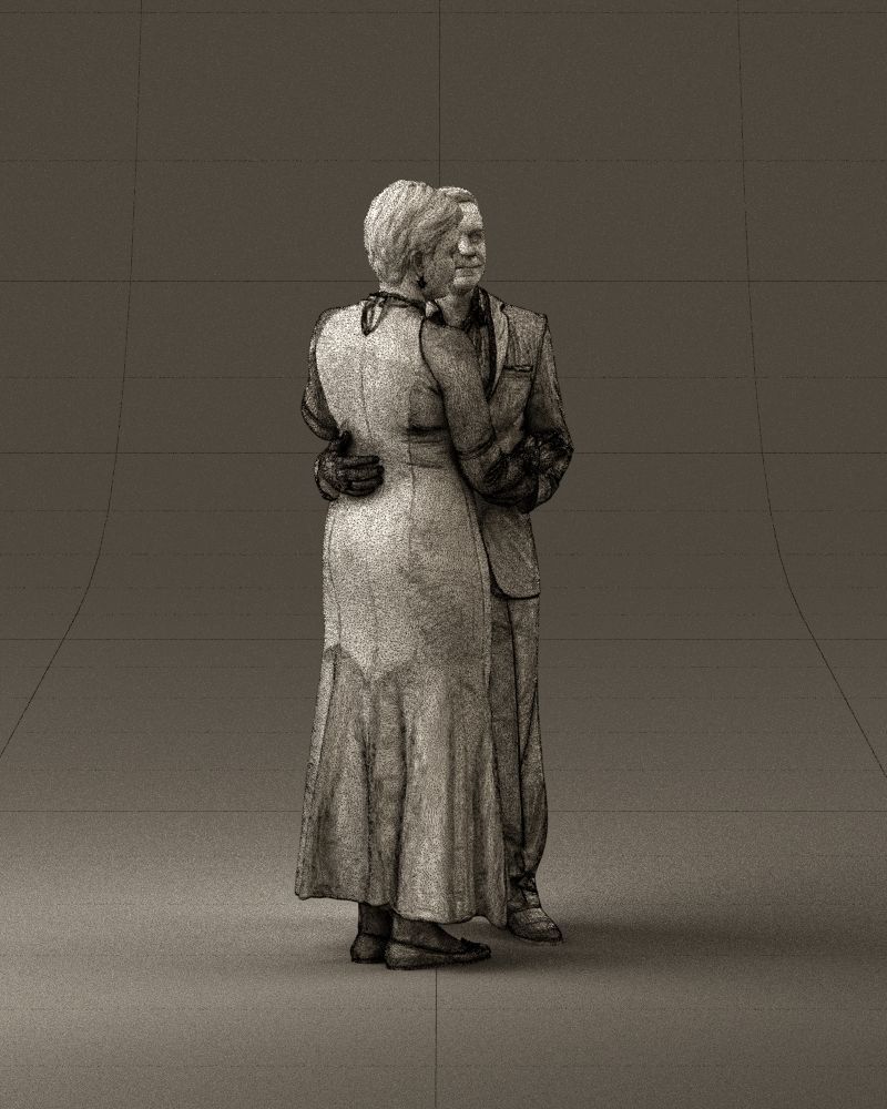 001001 pieces in white and gray suit and dress 3D model_27