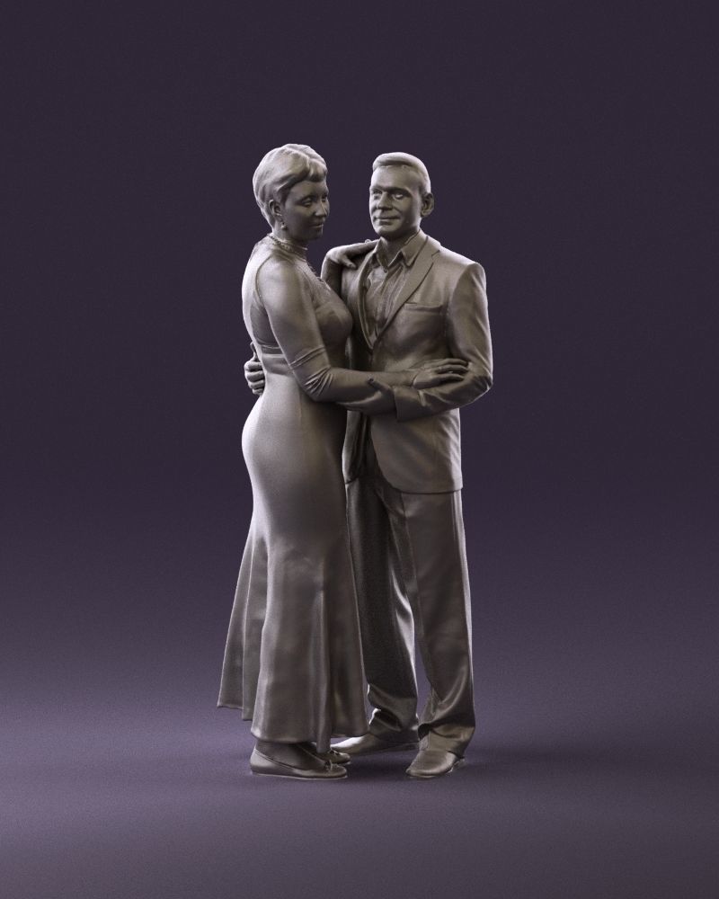 001001 pieces in white and gray suit and dress 3D model_13