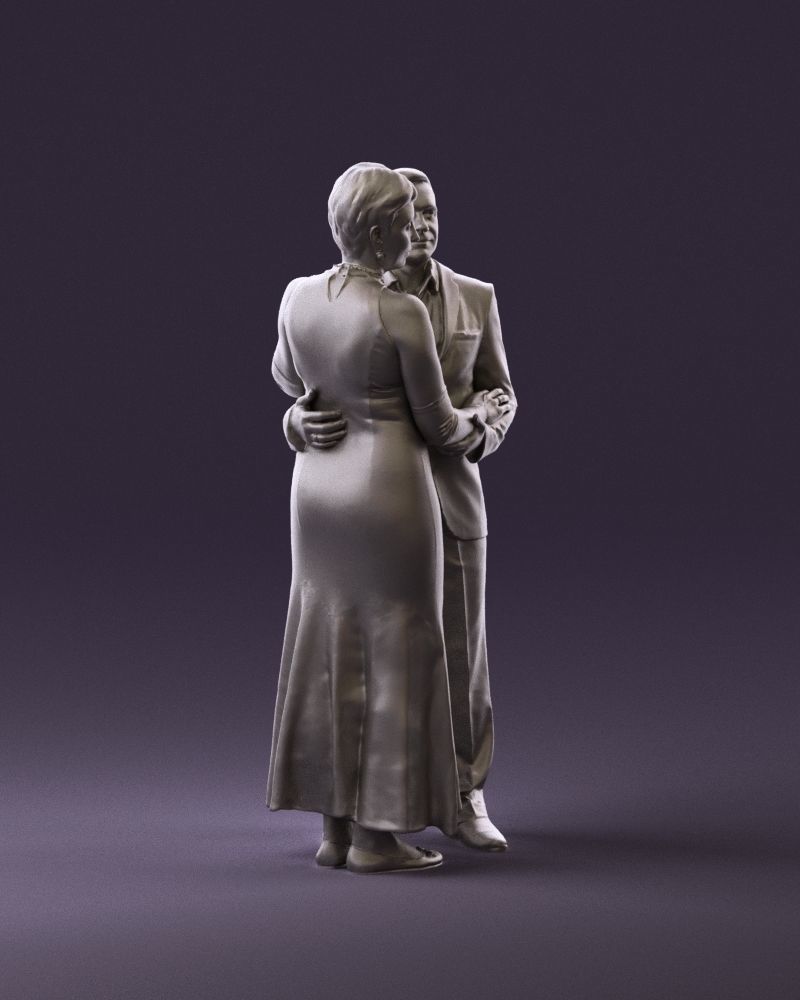 001001 pieces in white and gray suit and dress 3D model_15