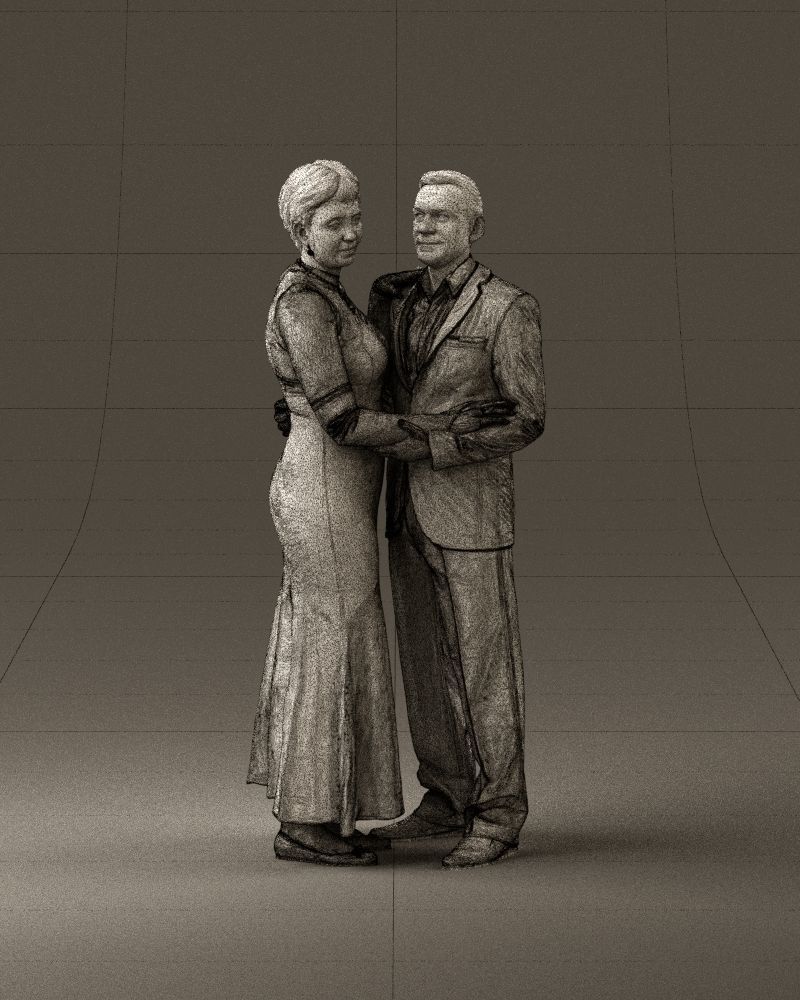 001001 pieces in white and gray suit and dress 3D model_24