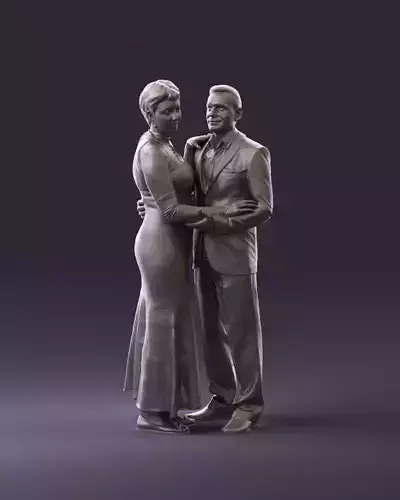 001001 pieces in white and gray suit and dress 3D Print Ready