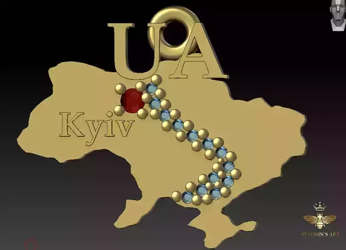 Ukraine map pendant