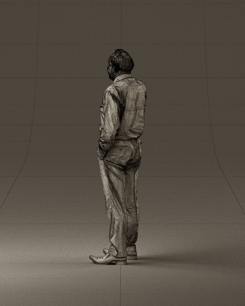 001004 man in red tshirt black tie phone talking 3D Print Ready 3D print model_31