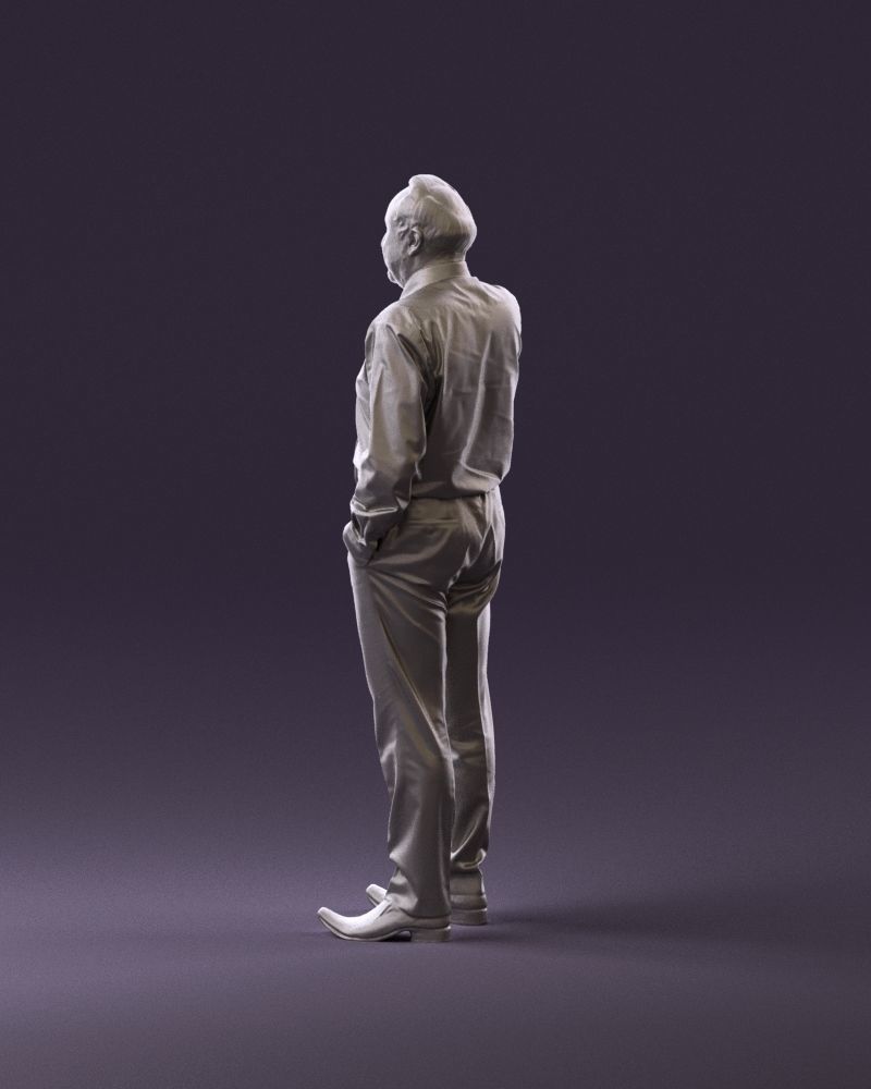 001004 man in red tshirt black tie phone talking 3D Print Ready 3D print model_7