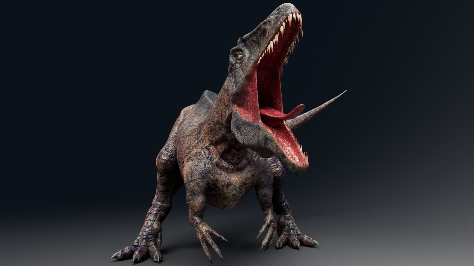 Dinosaur Acrocanthosaurus  Real Dinosaurs Series Low-poly 3D model_19