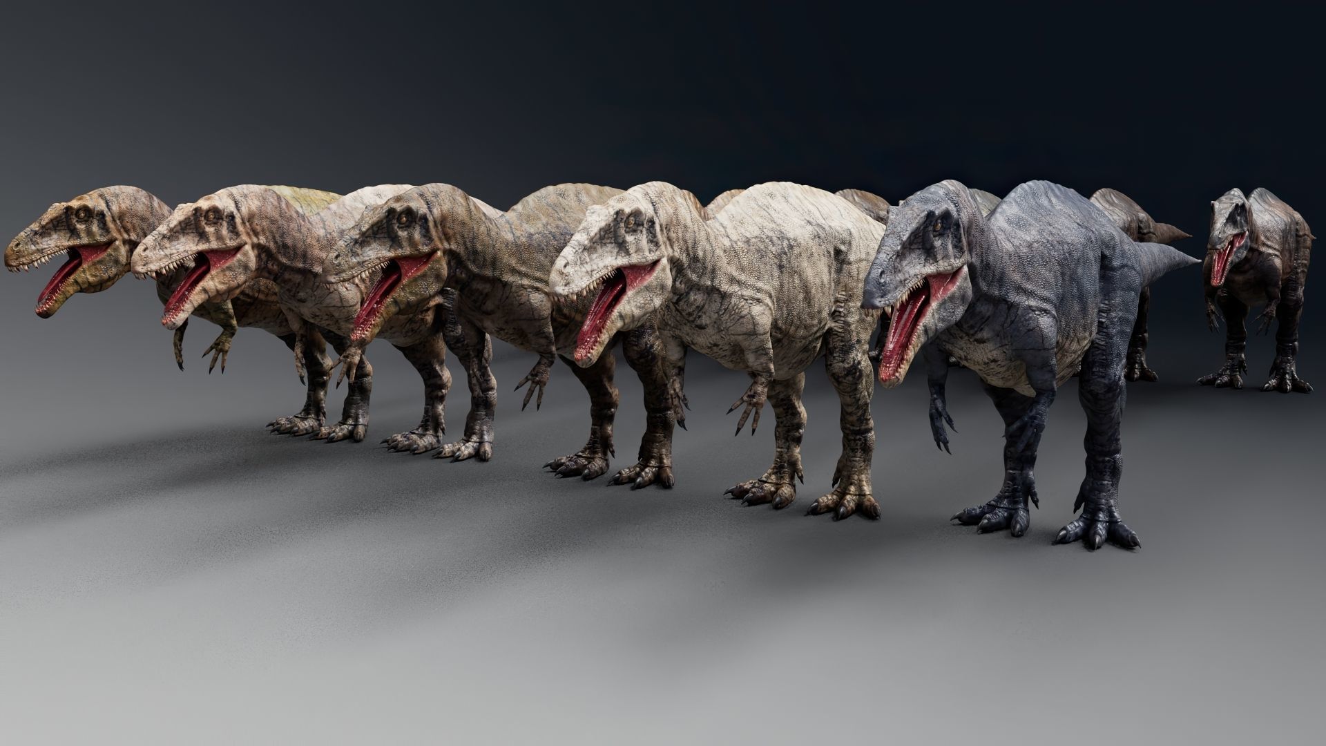 Dinosaur Acrocanthosaurus  Real Dinosaurs Series Low-poly 3D model_7