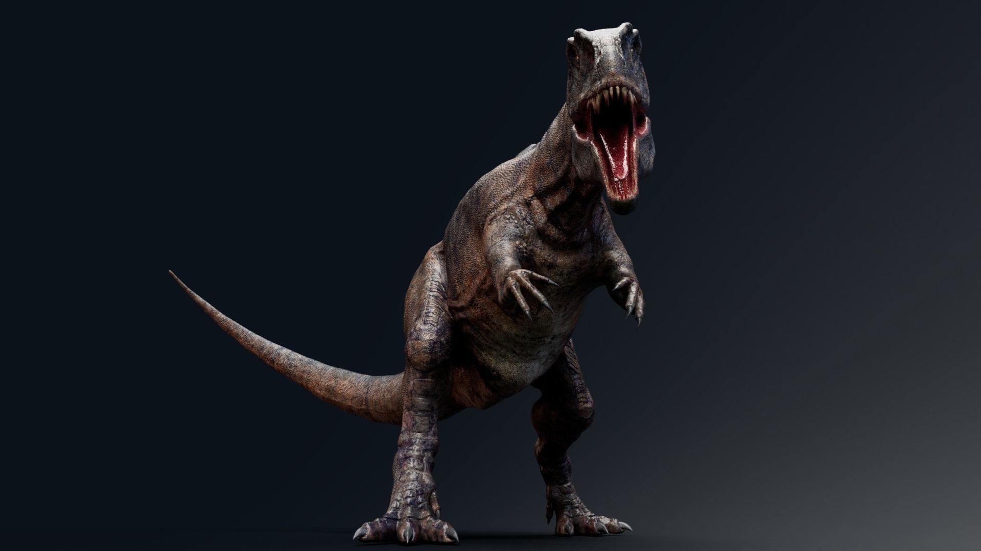 Dinosaur Acrocanthosaurus  Real Dinosaurs Series Low-poly 3D model_9