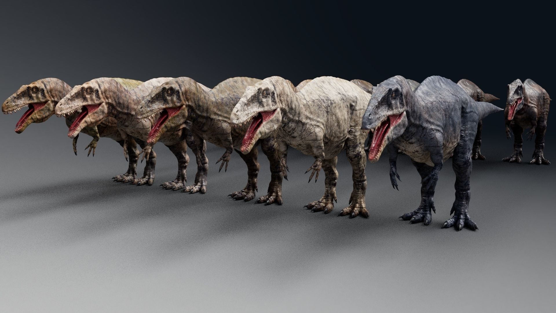 Dinosaur Acrocanthosaurus  Real Dinosaurs Series Low-poly 3D model_8