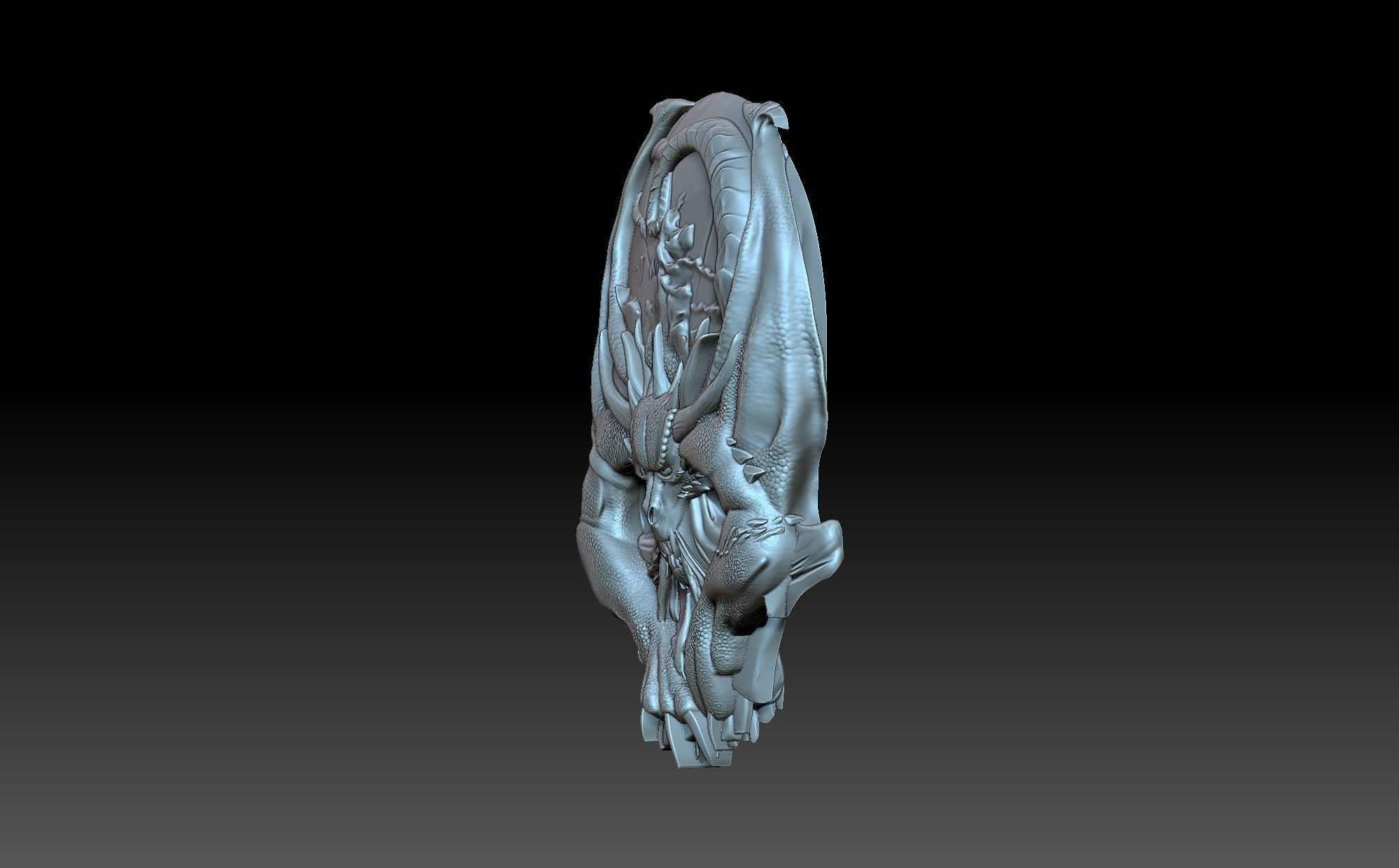 Skull in the form of a dragon 3D print model_2