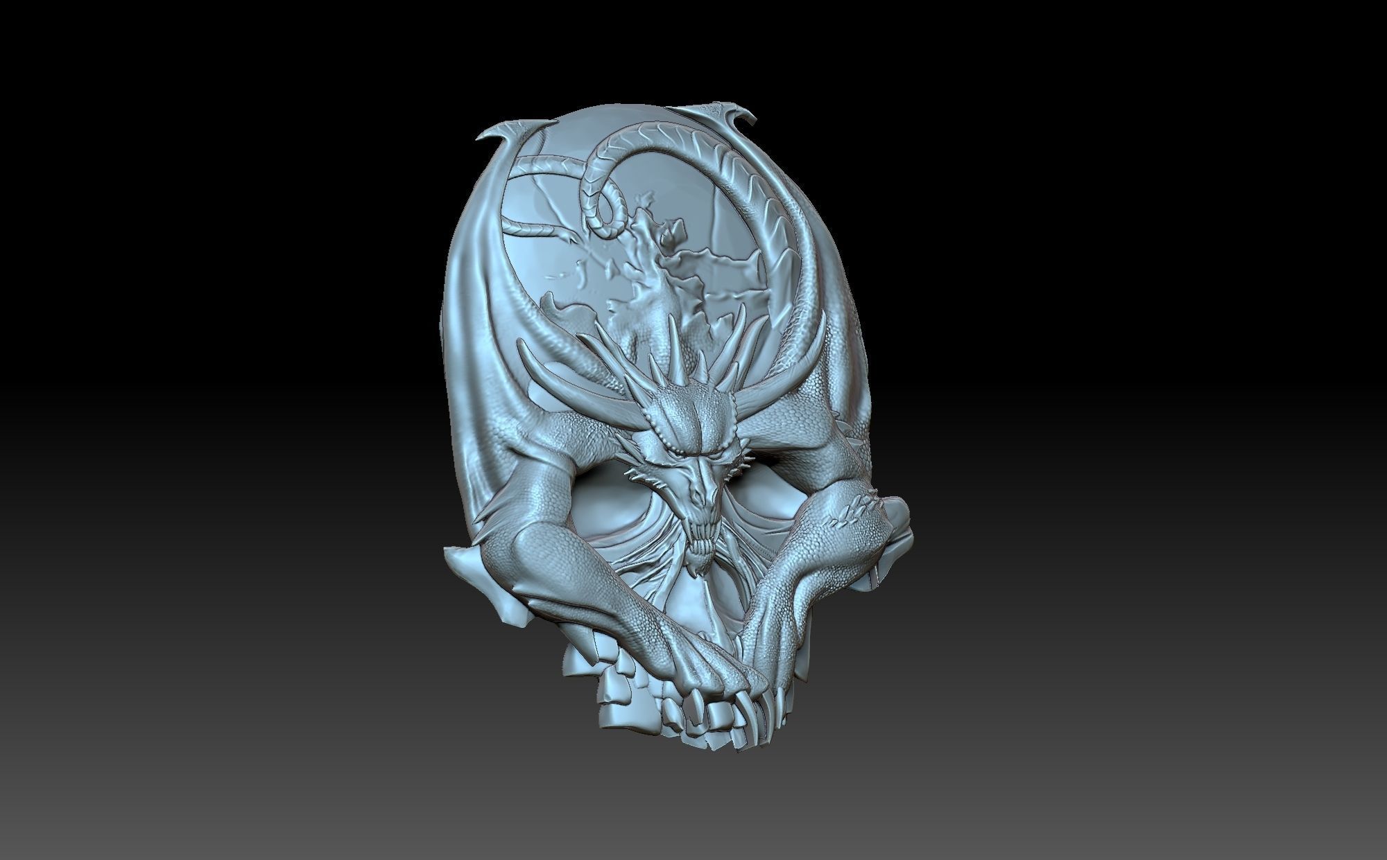 Skull in the form of a dragon 3D print model_4
