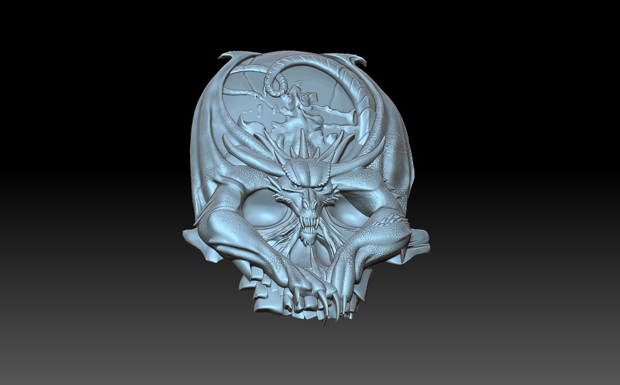 Skull in the form of a dragon 3D print model_5