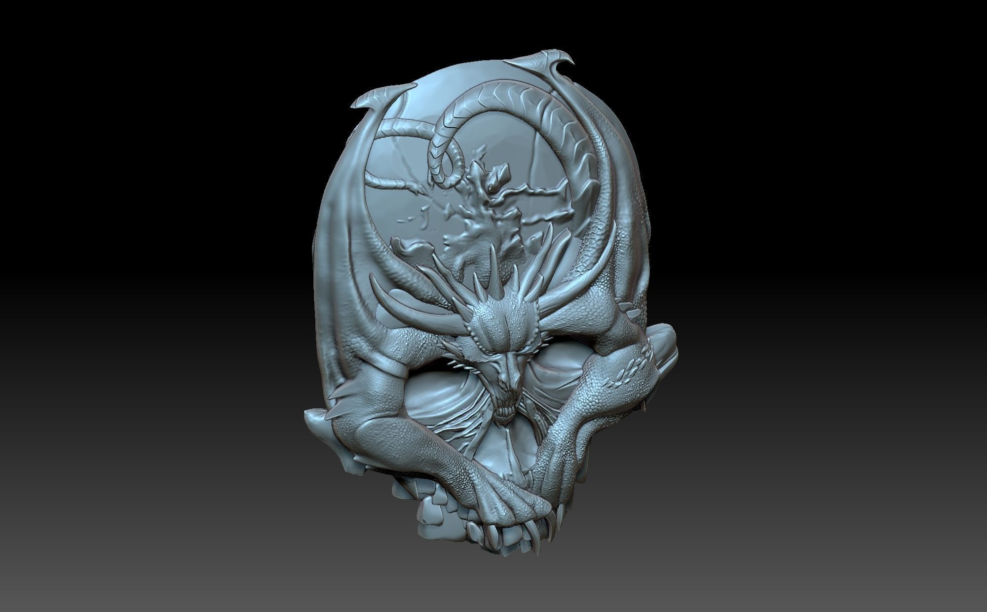 Skull in the form of a dragon 3D print model_6
