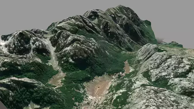Mountain landcape Maja e Shiut in Albania 3D model