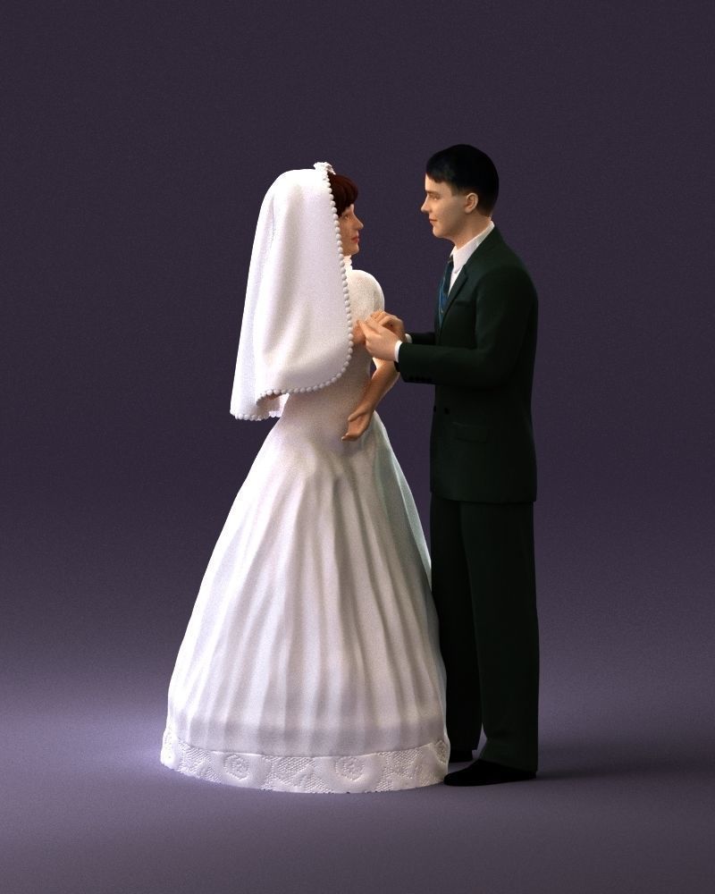 001006 wedding pieces looking on each other 3D model_1