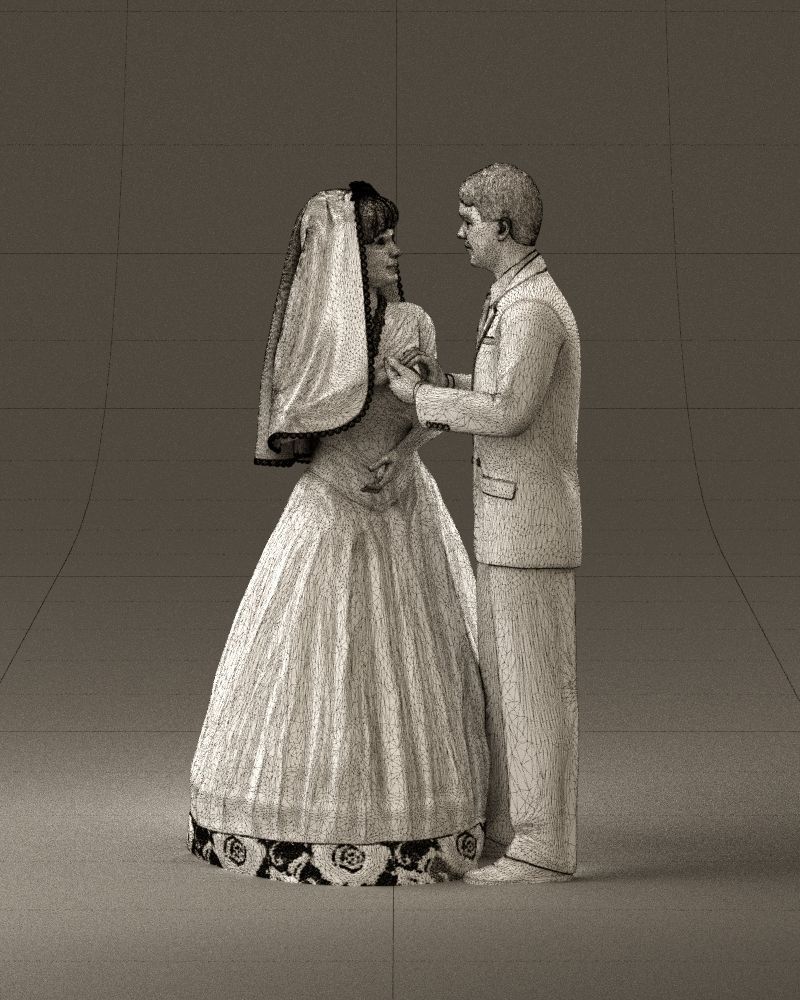 001006 wedding pieces looking on each other 3D Print Ready 3D print model_35