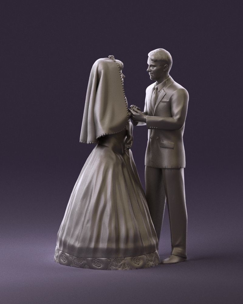 001006 wedding pieces looking on each other 3D Print Ready 3D print model_2