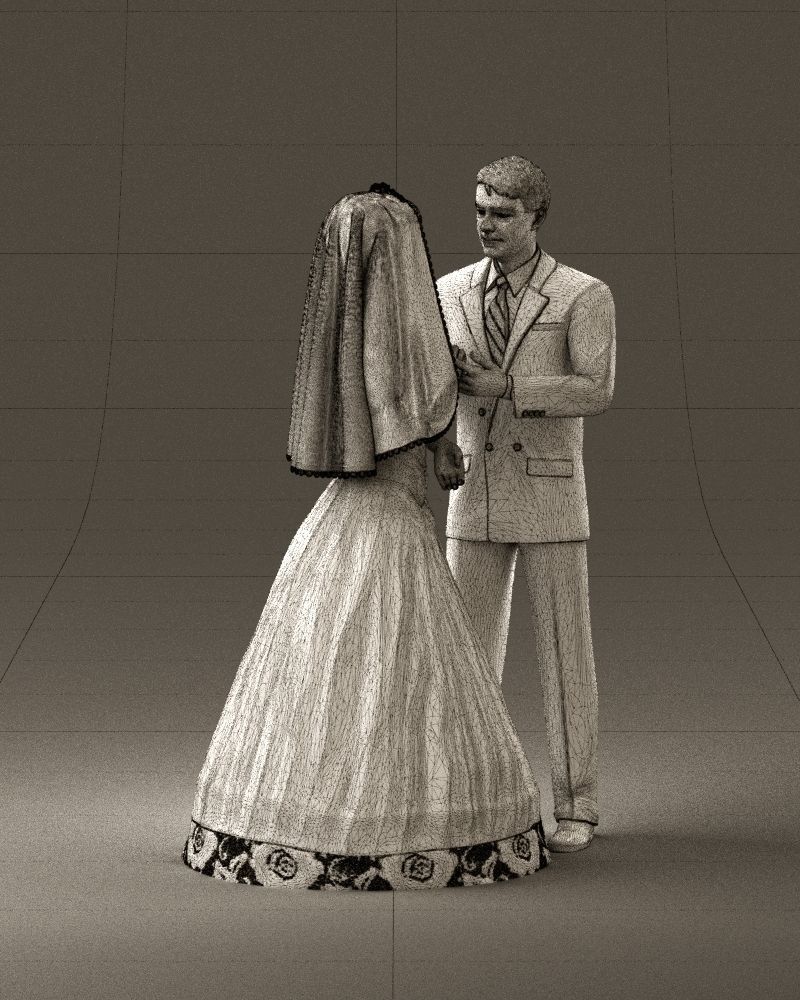 001006 wedding pieces looking on each other 3D Print Ready 3D print model_27