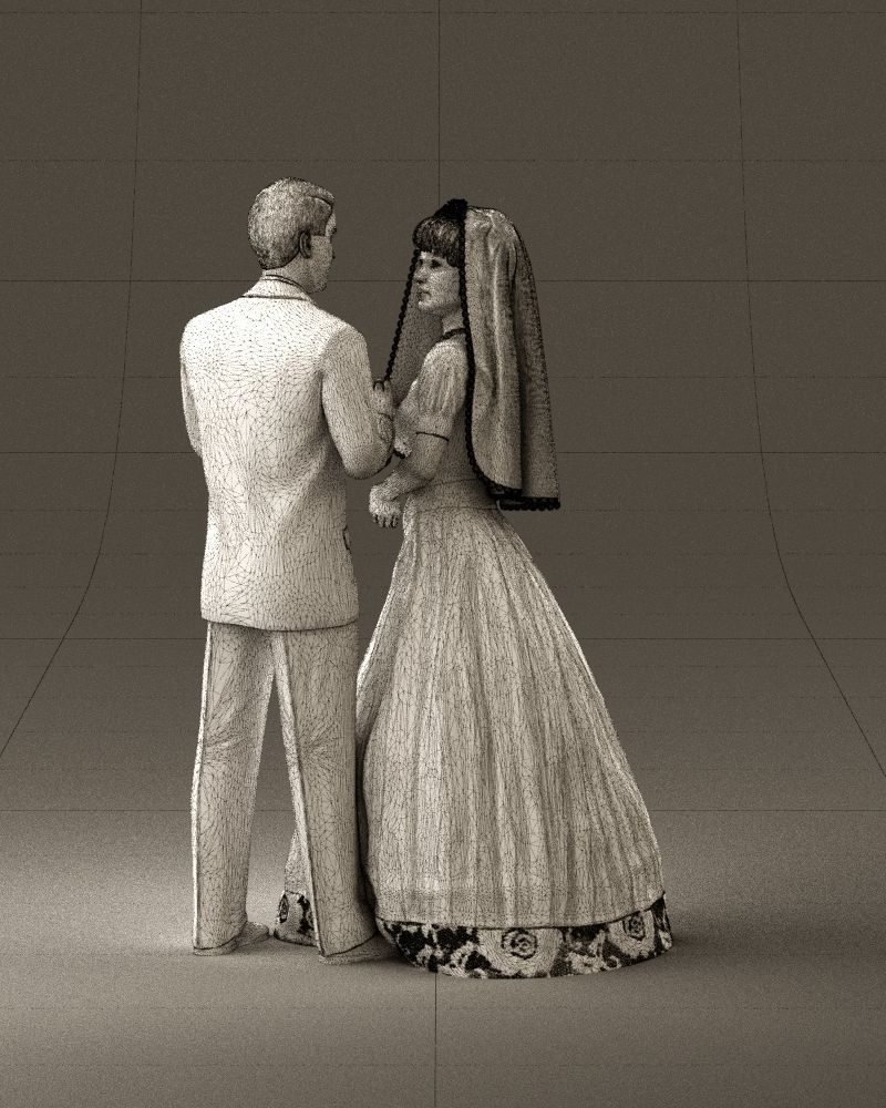 001006 wedding pieces looking on each other 3D Print Ready 3D print model_31