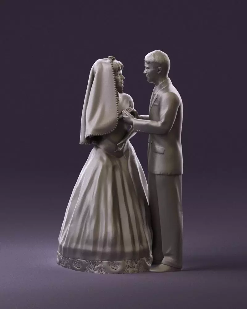 001006 wedding pieces looking on each other 3D Print Ready 3D print model_0