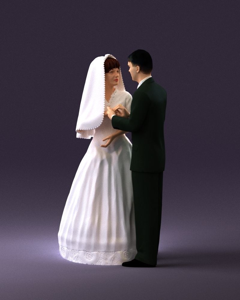 001006 wedding pieces looking on each other 3D Print Ready 3D print model_22