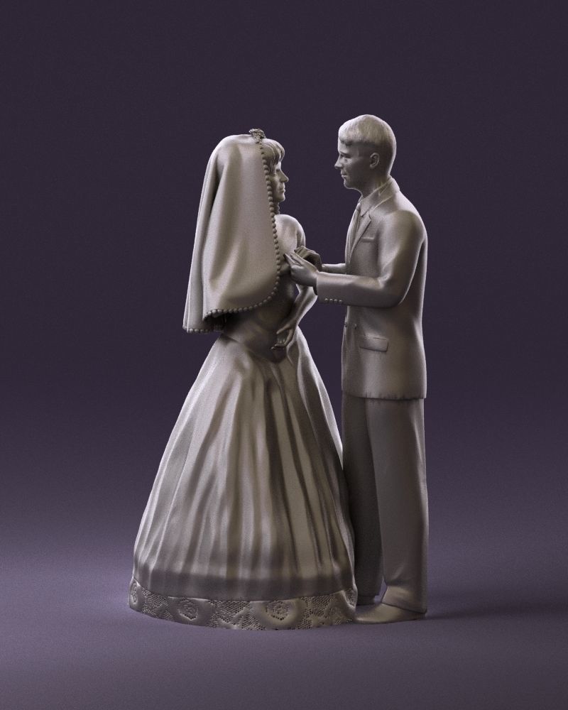 001006 wedding pieces looking on each other 3D Print Ready 3D print model_1