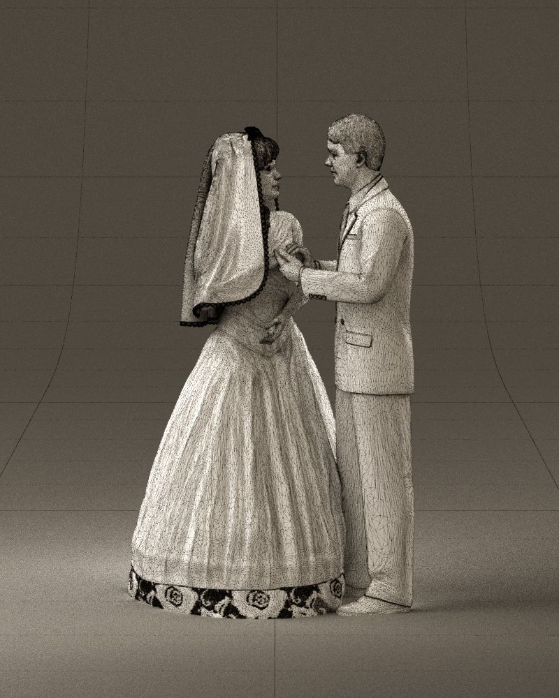 001006 wedding pieces looking on each other 3D Print Ready 3D print model_24