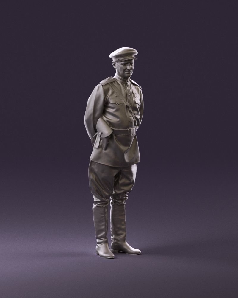 001007 man in officer uniform 3D Print Ready 3D print model_2
